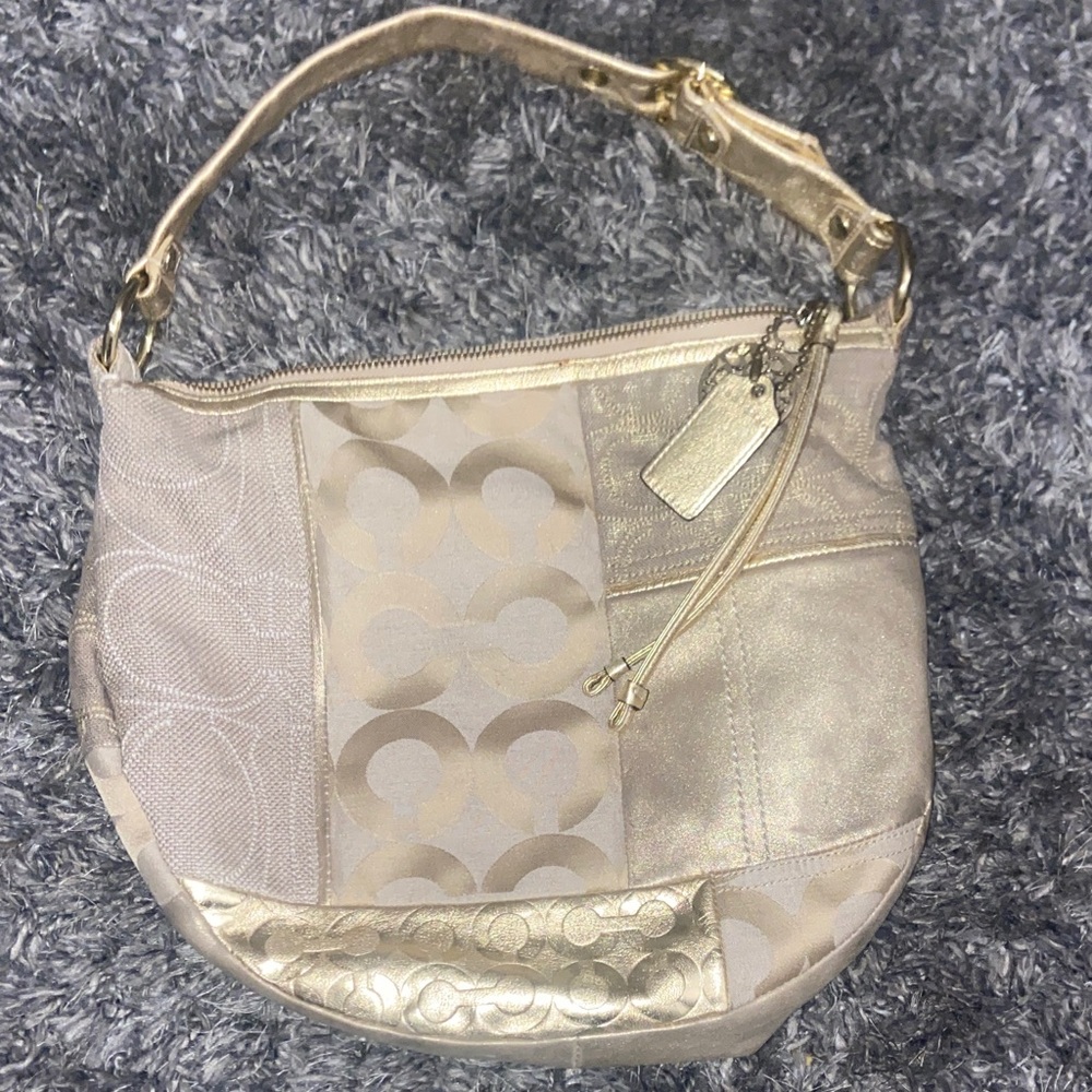 EUC Vintage Gold COACH Signature Hobo
